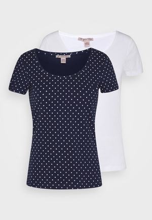 Women's Anna Field 2ER PACK Print T Shirts Dark Blue | KOHMTJU-84