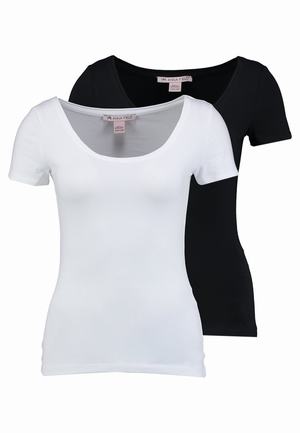 Women's Anna Field 2 PACK Basic T Shirts Black | KFDWACN-67