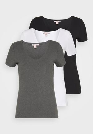 Women's Anna Field 3 PACK Basic T Shirts Black | MPOJZIR-05