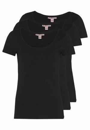 Women's Anna Field 3 PACK Basic T Shirts Black | NQYCABG-73