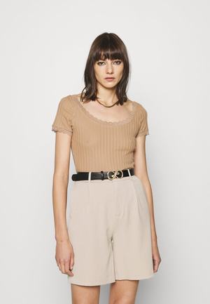 Women's Anna Field BASIC T Shirts Beige | ZKQNICR-34