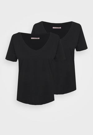 Women's Anna Field BASIC T Shirts Black | NGVKCMO-19