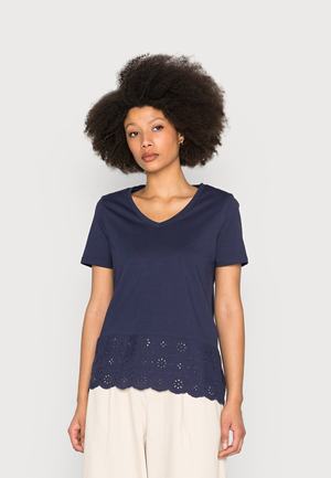 Women's Anna Field BASIC T Shirts Dark Blue | EQBSUVL-10