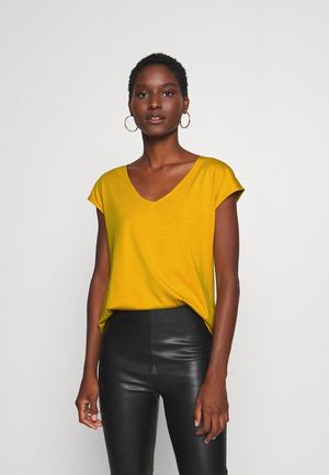 Women's Anna Field BASIC T Shirts Dark Yellow | OEVQXRL-48