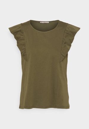 Women's Anna Field BASIC T Shirts Khaki | ZIVKNUD-32