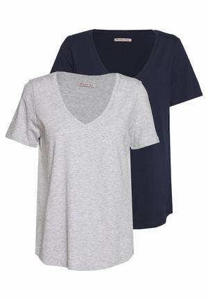 Women's Anna Field BASIC T Shirts Light Grey | NUBIQLV-14