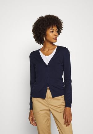 Women's Anna Field Basic V Neck Cardigan Dark Blue | DNLUHVR-91