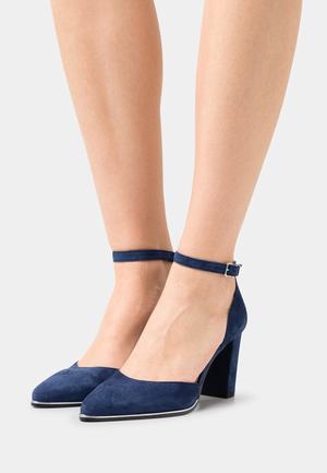 Women's Anna Field Block heel Buckle Heels Dark Blue | LHIQCFA-36