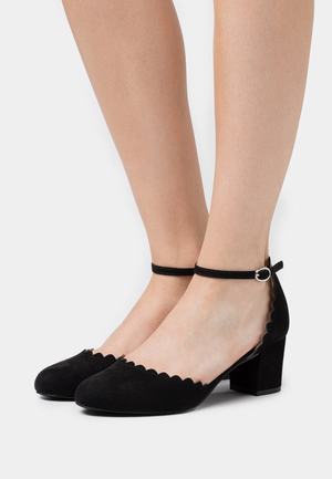 Women's Anna Field Block heel Buckle Heels Black | NXVJYRL-72