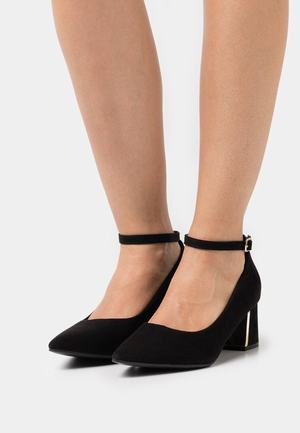 Women's Anna Field Block heel Buckle Heels Black | VRUYKIA-67