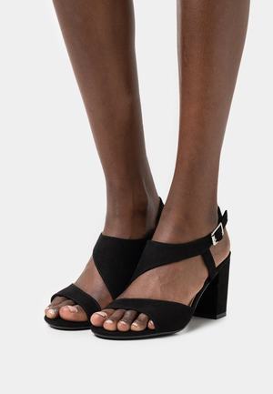 Women's Anna Field Block heel Buckle Sandals Black | UNQHYWO-84