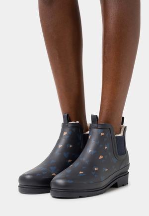 Women's Anna Field Block heel Slip on Ankle Boots Dark Blue | KTRWFYS-92
