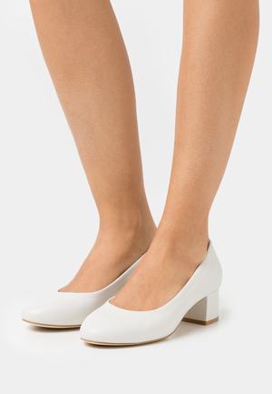 Women's Anna Field Block heel Slip on Heels White | TZMIXCL-68