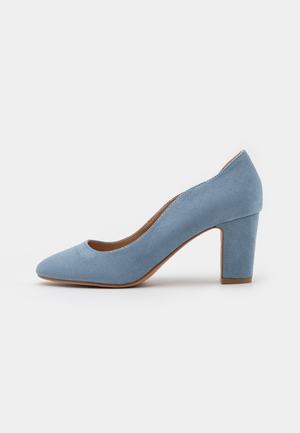 Women's Anna Field Block heel Slip on Heels Light Blue | WVCQYUT-93