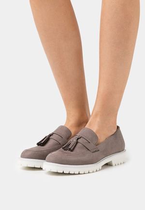 Women's Anna Field Block heel Slip on Slip ons Grey Brown | PCKTGFR-30