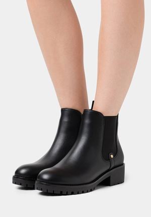 Women's Anna Field Block heel Zip UP Ankle Boots Black | OQTSWRB-17