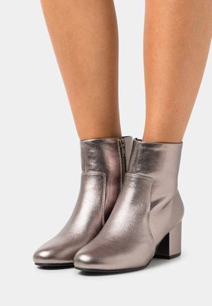 Women's Anna Field Block heel Zip UP Ankle Boots Grey | RGWIJKS-35