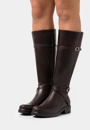 Women's Anna Field Block heel Zip UP Boots Brown | ILVFXTG-95