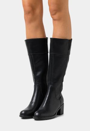 Women's Anna Field Block heel Zip UP Boots Black | QLCRBFZ-92