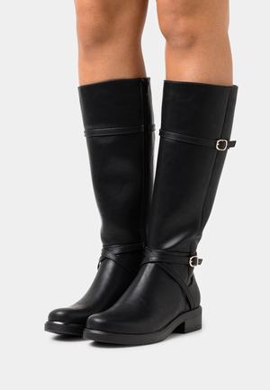 Women's Anna Field Block heel Zip UP Boots Black | RJXGLCV-96