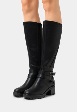 Women's Anna Field Block heel Zip UP Boots Black | TQGCHDV-42