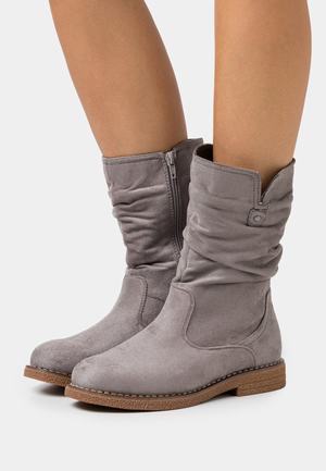 Women's Anna Field Block heel Zip UP Boots Grey | YAESIOR-10