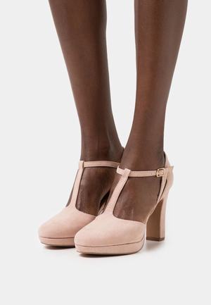 Women's Anna Field Block heel platform Buckle Heels Light Pink | NILATDG-70