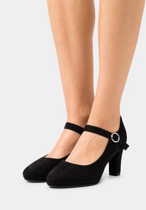 Women's Anna Field Block heel platform Buckle Heels Black | WMUNIPA-29