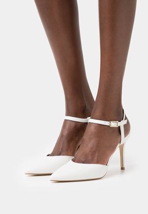 Women's Anna Field Buckle Heels White | LMOGZPV-20