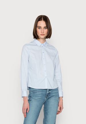 Women's Anna Field Button down Blouse Blue | EXJTSVH-18