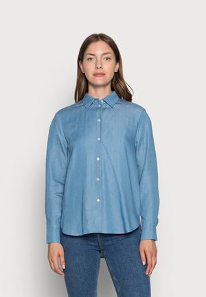 Women's Anna Field Button down Blouse Blue | ZQECMWB-97