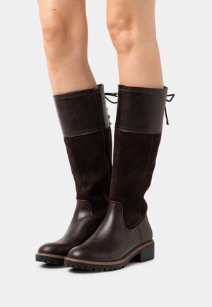 Women's Anna Field COMFORT Block heel Zip UP Boots Dark Brown | WDMKLCN-95