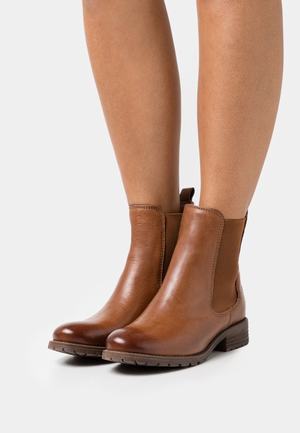 Women's Anna Field Classic Block heel Slip on Ankle Boots Brown | BTARGJU-72