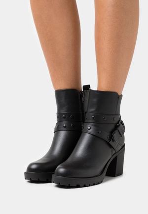 Women's Anna Field Classic Block heel Zip UP Ankle Boots Black | ANDRUIE-89