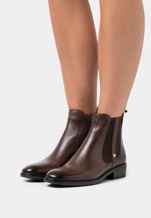 Women's Anna Field Classic Block heel Zip UP Ankle Boots Brown | OICMEAR-36