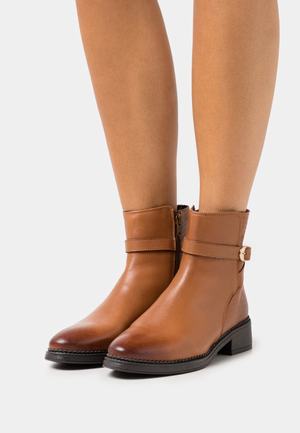 Women's Anna Field Classic Block heel Zip UP Ankle Boots Brown | ONIGFWS-29