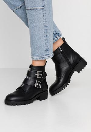 Women's Anna Field Cowboy biker Ankle Boots Black | WPCFIUL-19