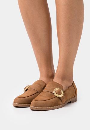 Women's Anna Field Flat Slip on Slip ons Brown | IYHMSFU-90