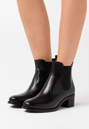 Women's Anna Field LEATHER Block heel Slip on Ankle Boots Black | NYKOEWQ-58