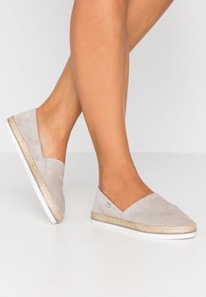 Women's Anna Field LEATHER Flat Slip on Low Shoes Grey | YZDNTVI-32