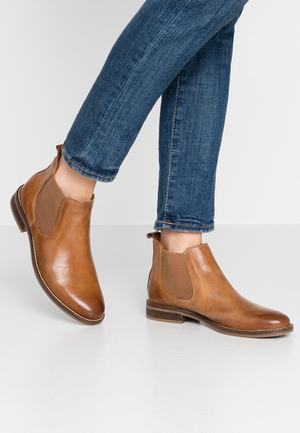 Women's Anna Field LEATHER Flat Slip on Ankle Boots Brown | YZSOFIQ-94