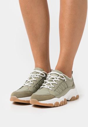 Women's Anna Field LEATHER Flat Sneakers Light Green | OJARGTX-93