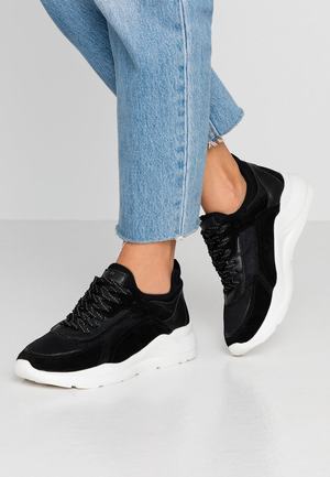 Women's Anna Field LEATHER Flat Sneakers Black | SDOFBUQ-45