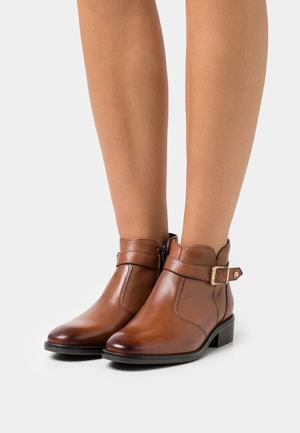 Women's Anna Field LEATHER Flat Zip UP Ankle Boots Brown | PJIMGQS-61