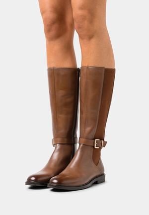 Women's Anna Field LEATHER Flat Zip UP Boots Brown | NEDWBKI-42