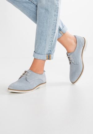 Women's Anna Field Lace up Flat Low Shoes Light Blue | EKHGORB-41