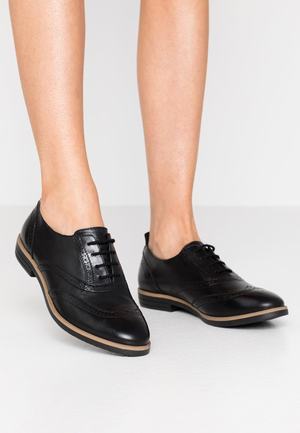 Women's Anna Field Lace up Flat Low Shoes Black | GXQSYAH-17