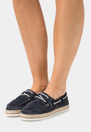 Women's Anna Field Lace up Flat Low Shoes Dark Blue | WKSIFDC-51