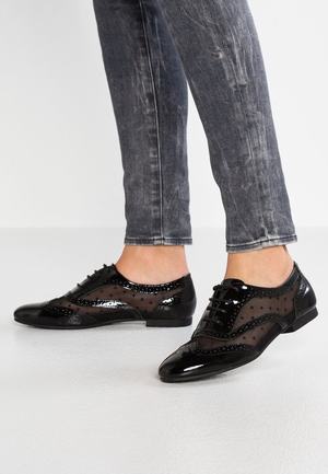 Women's Anna Field Lace up Flat Low Shoes Black | XEIWJDZ-89