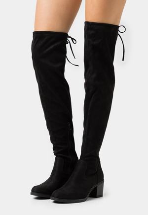 Women's Anna Field Over the knee Boots Black | DSEGUHO-30